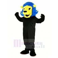 Cheveux bleus féroces Lion Costume de mascotte Animal