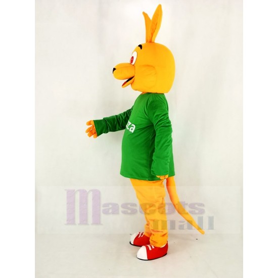 Kangourou orange Costume de mascotte avec manches longues