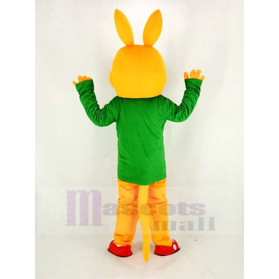 Kangourou orange Costume de mascotte avec manches longues