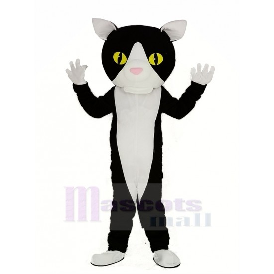 Noir et blanc froid Chat Costume de mascotte Animal