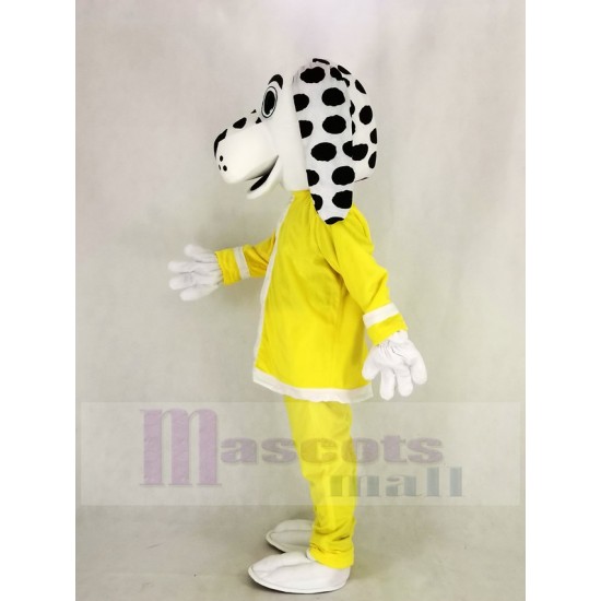 Perro de fuego dálmata Disfraz de mascota en abrigo amarillo Animal