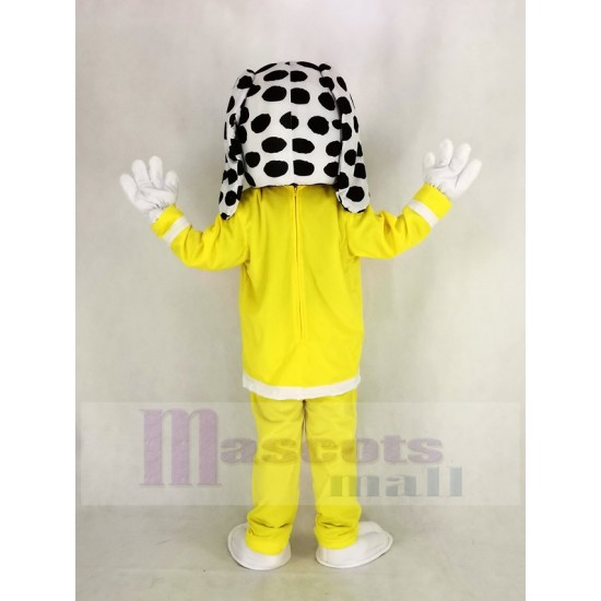 Chien de feu dalmatien Costume de mascotte en manteau jaune Animal