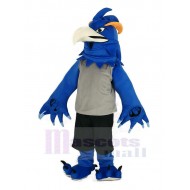 Phénix bleu Costume de mascotte en T-shirt gris Animal