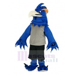 Blue Phoenix Mascot Costume in Gray T-shirt Animal