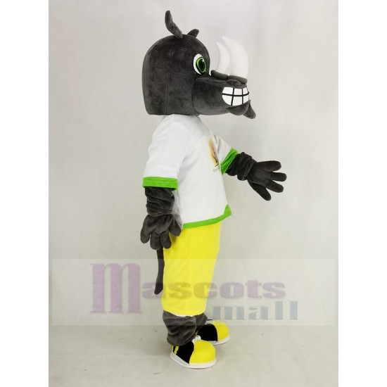 Gray Rhino Mascot Costume with the Sweatshirt