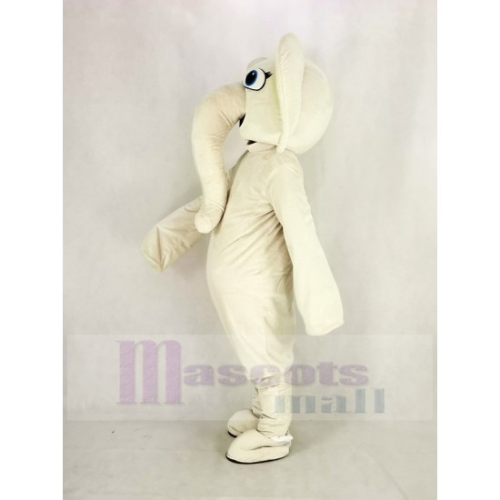 Grey Elephant Mascot Costume with Green Ears Animal