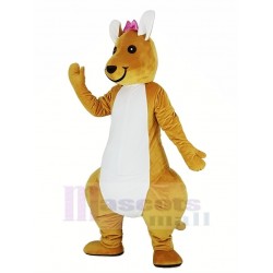 Pink Bowknot Kangaroo Mascot Costume Animal