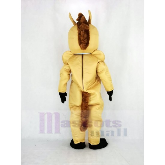 Puissance marron clair Cheval Costume de mascotte Animal