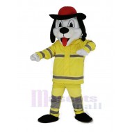 Happy Sparky the Fire Dog Mascot Costume Cartoon