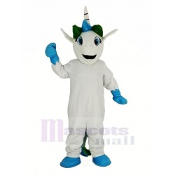 Unicorn Mascot Costume with Green Mane