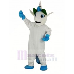 Unicorn Mascot Costume with Green Mane