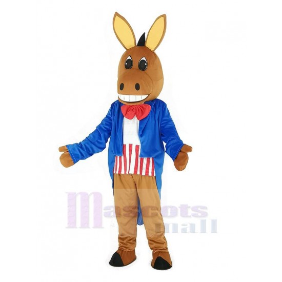 Patriotic Donkey Mascot Costume Animal