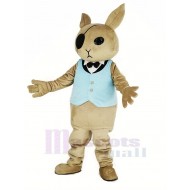 Rabbit Butler Mascot Costume with Blue Vest