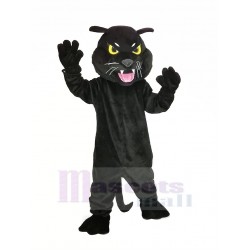 Black Panther Mascot Costume with Yellow Eyes