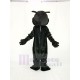 Schwarzer Panther Maskottchen Kostüm mit gelben Augen