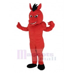 Heftiges Rot Mustang-Pferd Maskottchen Kostüm Tier