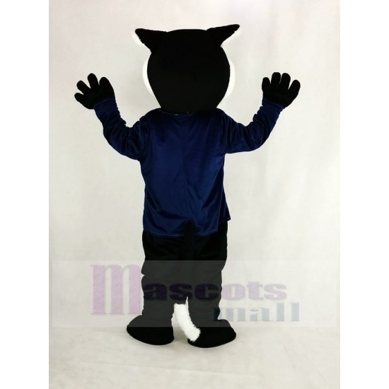 Negro Bearcat Binturong Disfraz de mascota con ropa azul