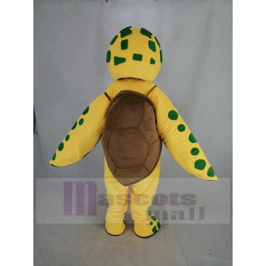 Marrón y amarillo Tortuga marina Disfraz de mascota
