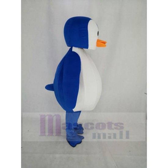 Blau und weiß Pinguin Maskottchen Kostüm mit Orangenmund