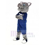 Lobo Gris Frío Disfraz de mascota en traje deportivo