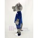 Cool Gray Wolf Mascot Costume in Sport Suit