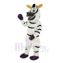 Funny Zebra Mascot Costume with Green Eyes Animal