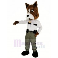 Cool Brown Police Dog Mascot Costume Animal