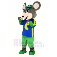 Ratón Chuck E. Cheese Traje de la mascota con sombrero verde