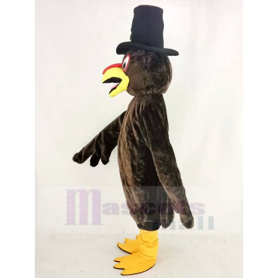 Action de grâces Turquie Costume de mascotte avec Black Hat