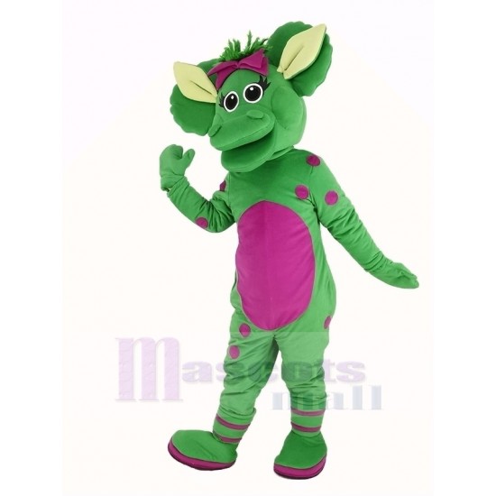 Dinosaurio Triceratops Verde Disfraz de mascota Barney Baby Bop