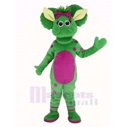 Green Triceratops Dinosaur Mascot Costume Barney Baby Bop