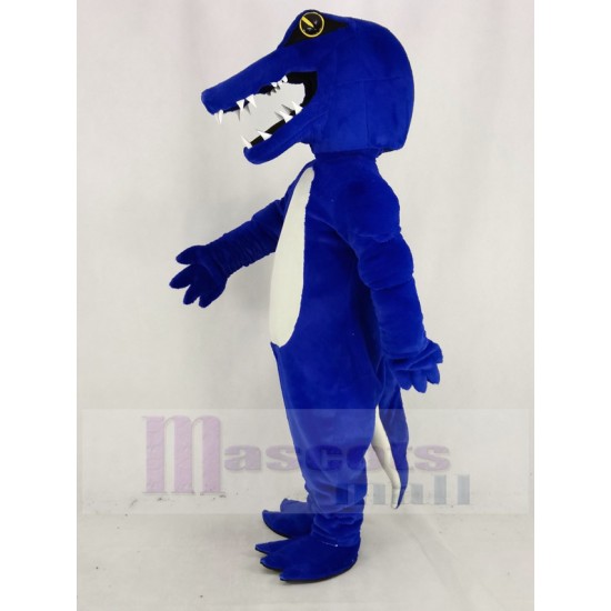 Sport Blauer Alligator Maskottchen Kostüm Tier
