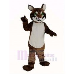 Lynx roux Costume de mascotte aux yeux verts Animal
