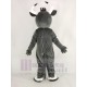 Gris heureux Taureau Costume de mascotte Animal