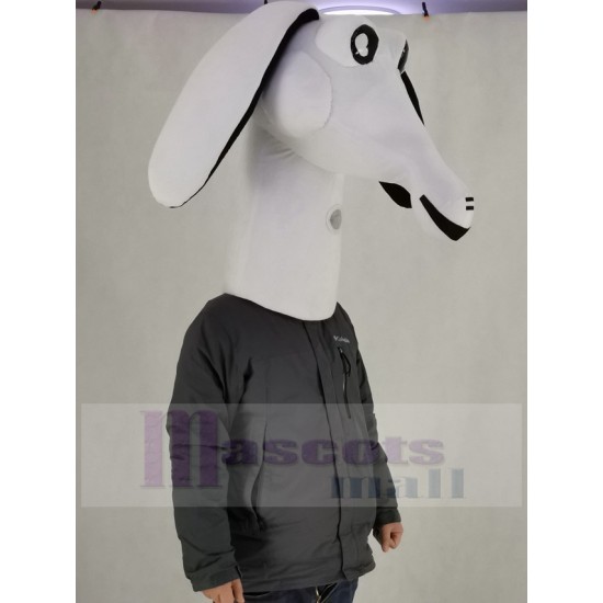 White Aardvark Mascot Costume Animal Head Only