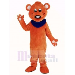 Orangefarbener Teddybär Maskottchen Kostüm