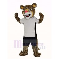 Strong Leopard Mascot Costume with T-shirt Animal