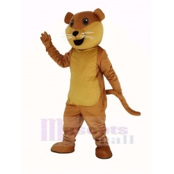 Brown Ollie Otter Mascot Costume with White Beard Animal