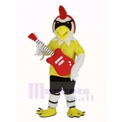 Rooster Mascot Costume with Guitar Animal