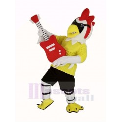 Le coq Costume de mascotte avec guitare Animal