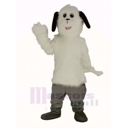 Blanc Shaggy Maggy Chien Costume de mascotte Animal