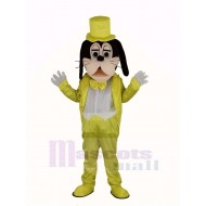 Goofy Dog Mascot Costume in Yellow Suit Animal