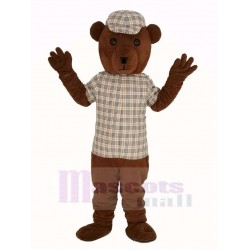 Teddy Bear Mascot Costume in Striped Clothes Cartoon