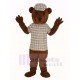 Teddy Bear Mascot Costume in Striped Clothes Cartoon