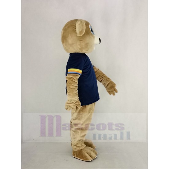 Brown Bear Mascot Costume with Black T-Shirt Animal