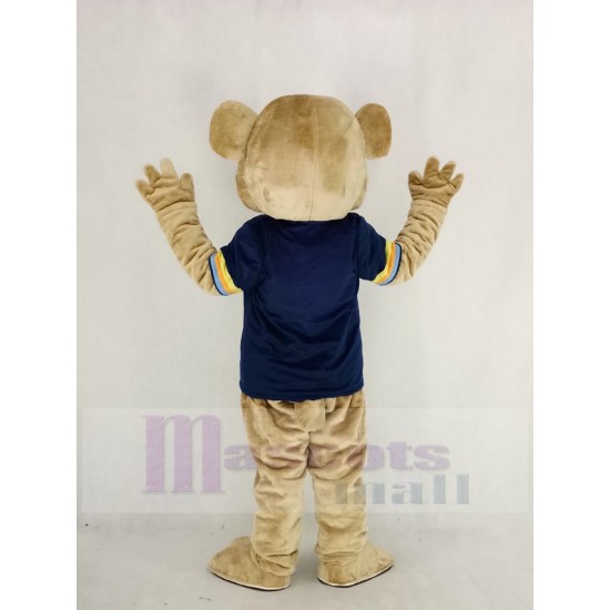 Brown Bear Mascot Costume with Black T-Shirt Animal