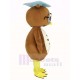 Doctor marrón Búho Disfraz de mascota con gorra azul Animal