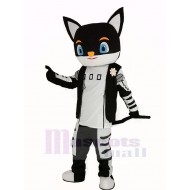 Señor negro Gato Disfraz de mascota en abrigo negro Animal