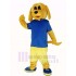Perro dorado Disfraz de mascota en camiseta azul Animal