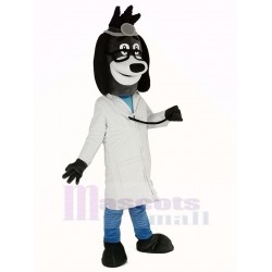 Doctor Hound Dog Mascot Costume with Glasses Animal